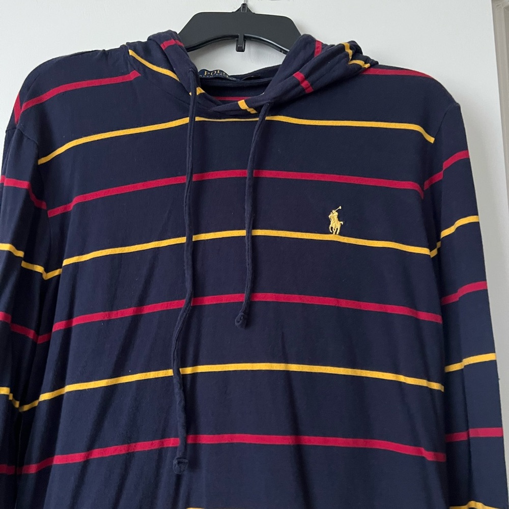 Polo by Ralph Lauren Navy Long Sleeve Tee with Stripes